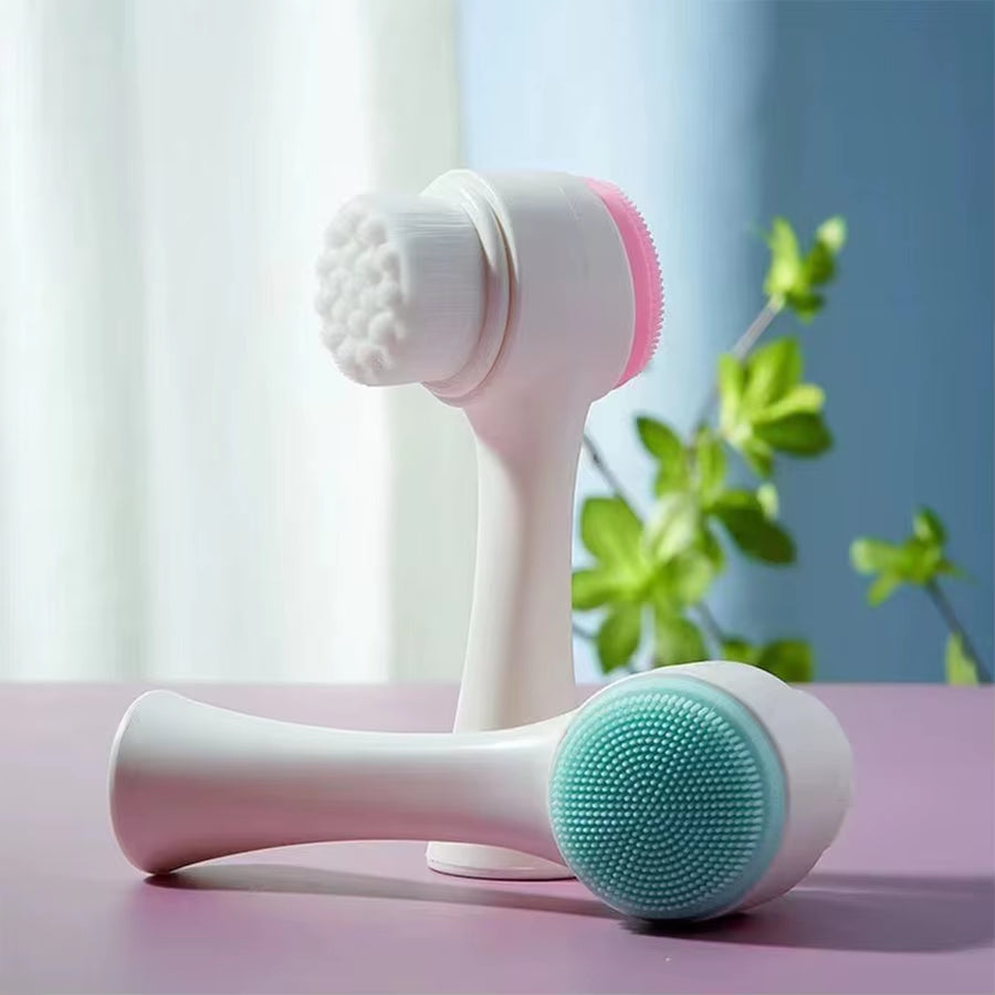Double face silicone brush skin cleaner