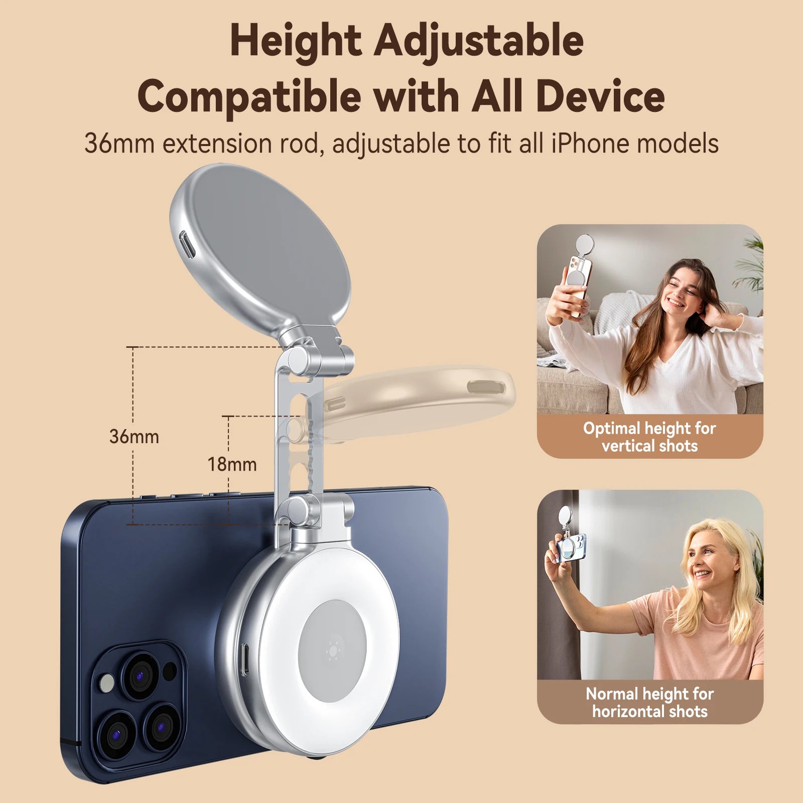 💡 Magnetic Selfie Light ✨ | Pro Lighting in Your Pocket 📸